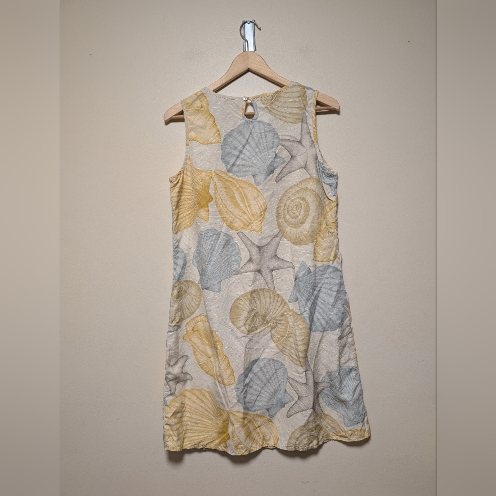 Tommy Bahama 100% Silk Seashell Print Shift Dress Tunic M Coastal Beach - Picture 7 of 7